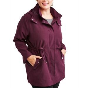 Time in True plus size purple parka full zip Fall jacket 1X